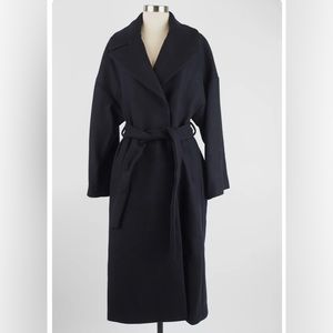 NEW MANGO MNG “Abrigo Time” Black Wool Coat